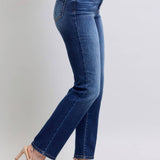 Judy Blue thermal high waist straight jeans in vintage dark wash