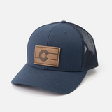 Colorado Flag Hat | Leather Patch Trucker Hat