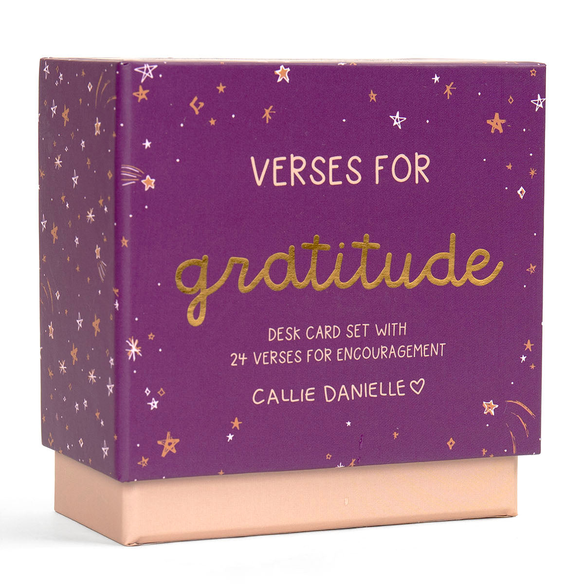 Verses for Gratitude Bible verse card set with display stand - front