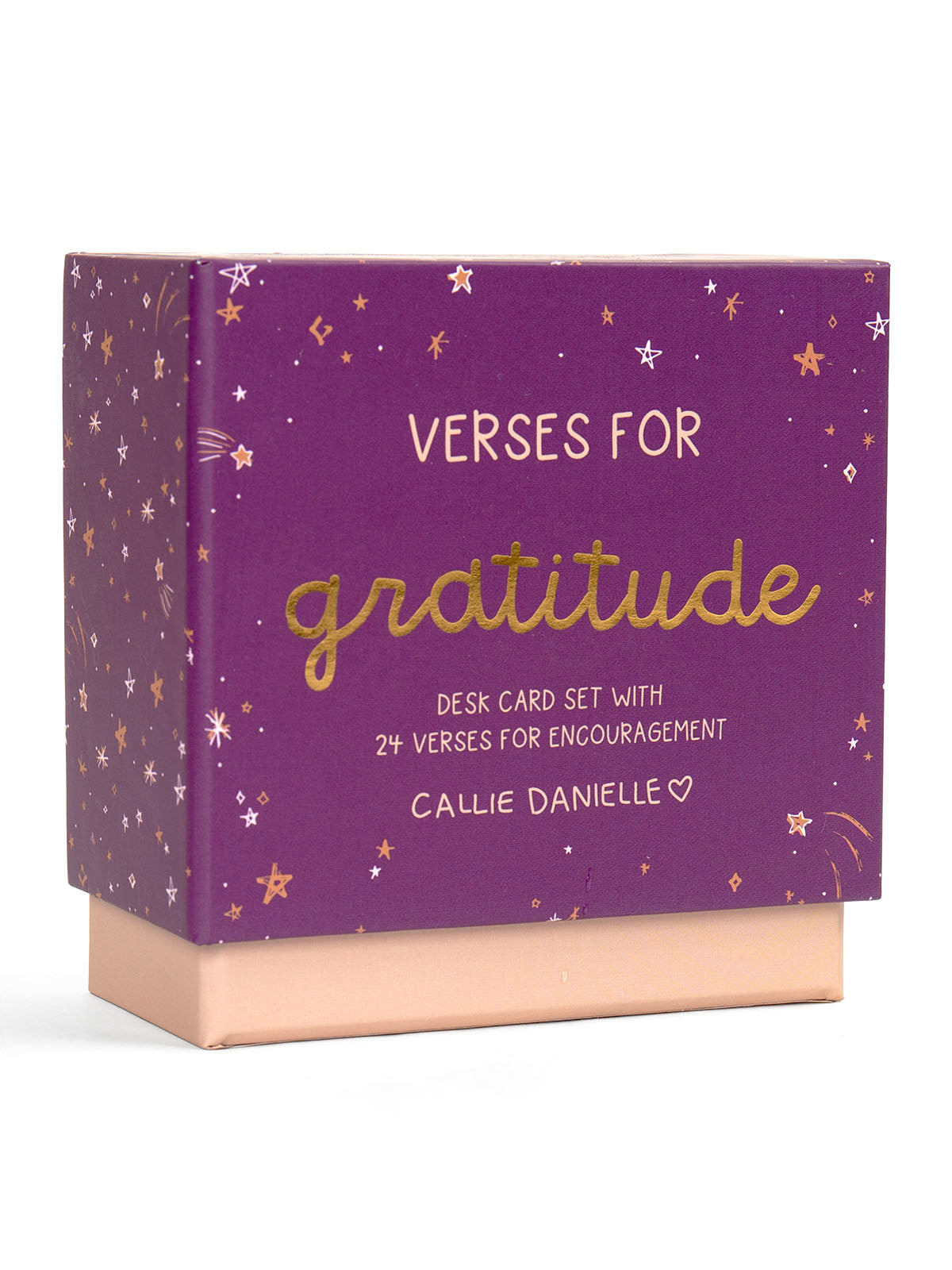 Verses for Gratitude Bible verse card set with display stand - front