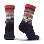 Colorado Big Foot unisex crew socks, close-up of the knit graphic