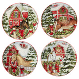 Homestead Christmas Horse Dessert Plate, 9" (Assorted)