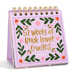 52 Weeks of Book Lover Quotes desk flip calendar - front