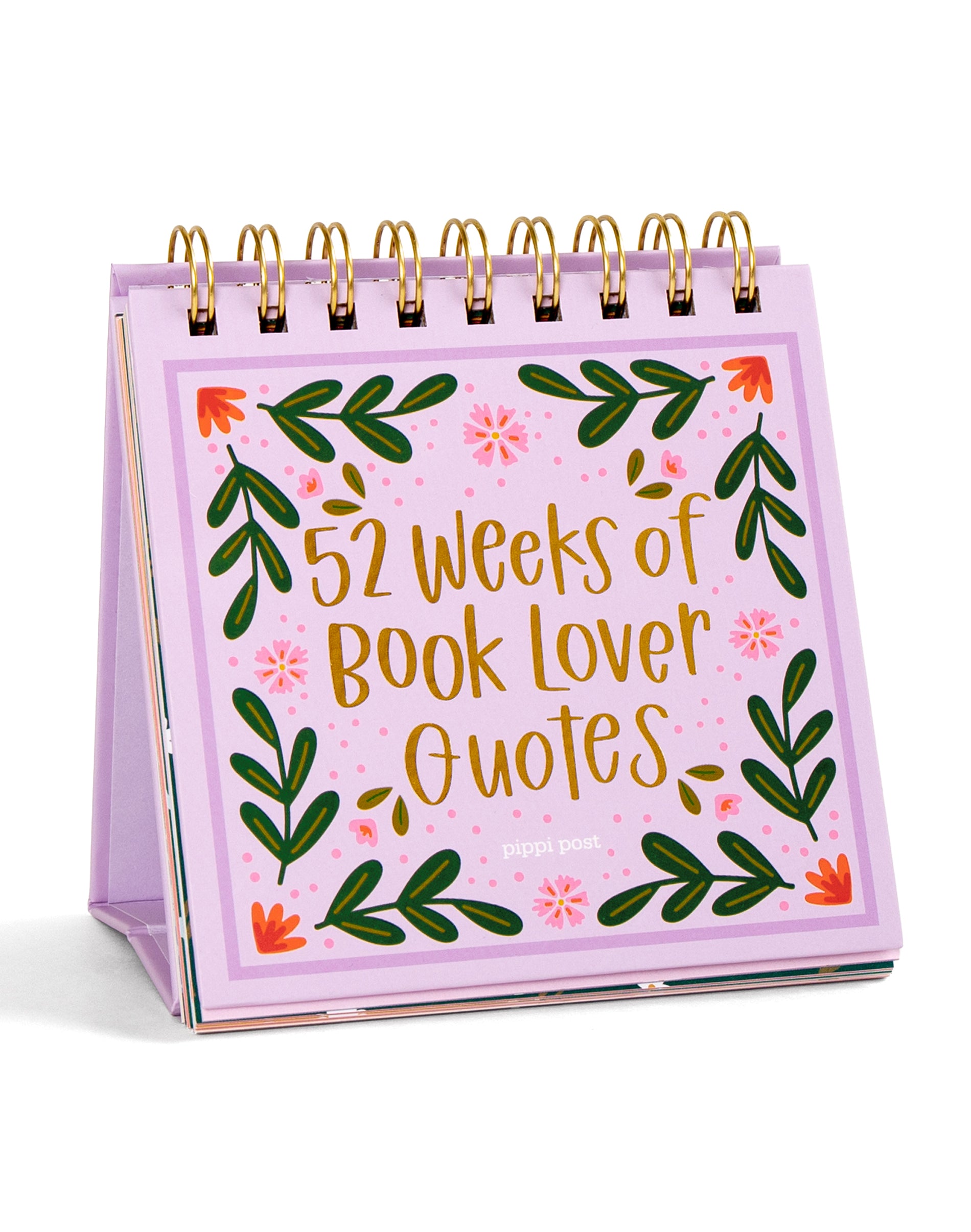 52 Weeks of Book Lover Quotes desk flip calendar - front