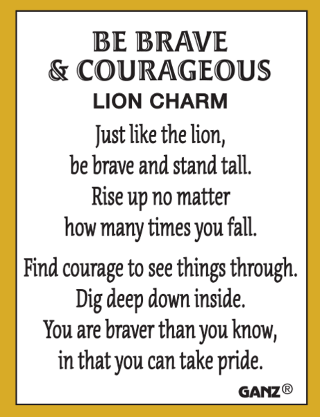 Be Brave Lion Charm token - 39 North CO 
