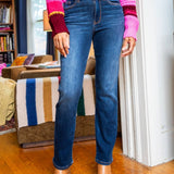 Judy Blue thermal high waist straight jeans in vintage dark wash