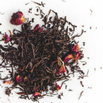Loose Malawi black tea leaves and rose petals used in Edith Grey tea