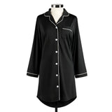 Black Cooling Long Sleeve Night Shirt