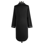 Black Cooling Long Sleeve Night Shirt back