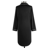 Black Cooling Long Sleeve Night Shirt back
