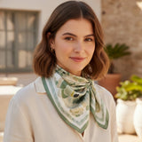 Elegant Big Flower Pattern Print Bandana Scarf