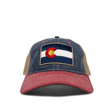 Hat - Vintage Denim Flag Patch Trucker