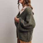 Chunky Soft-Touch Knit Cardigan in Olive – 7