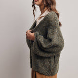 Chunky Soft-Touch Knit Cardigan in Olive – 7