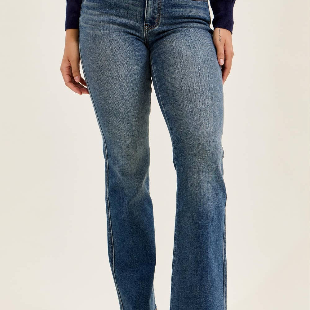 Judy Blue Daisy mid-rise bootcut jeans in Dusk Rider indigo wash