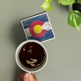 Rustic Colorado State Flag Ceramic Coaster