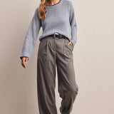 Contrast Trim Bouclé Sweater in Slate Blue – 9
