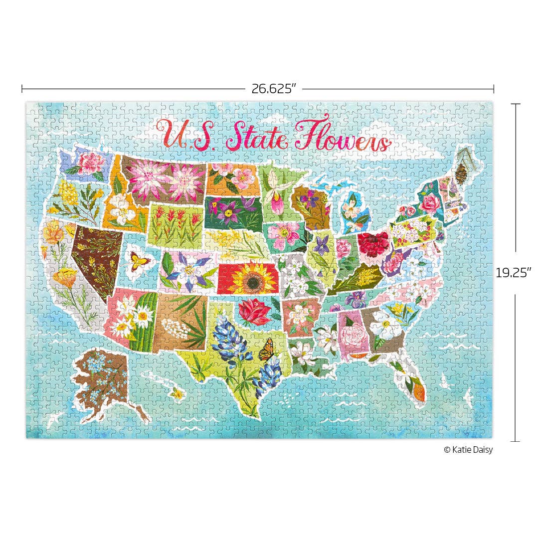 U.S. State Flowers 1000 piece jigsaw puzzle, view 5