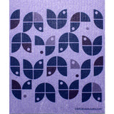 Swedish Dishcloth Geo Flowers Purple on Purple