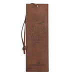 Soar on Wings faux leather bookmark, heat-debossed nature design detail