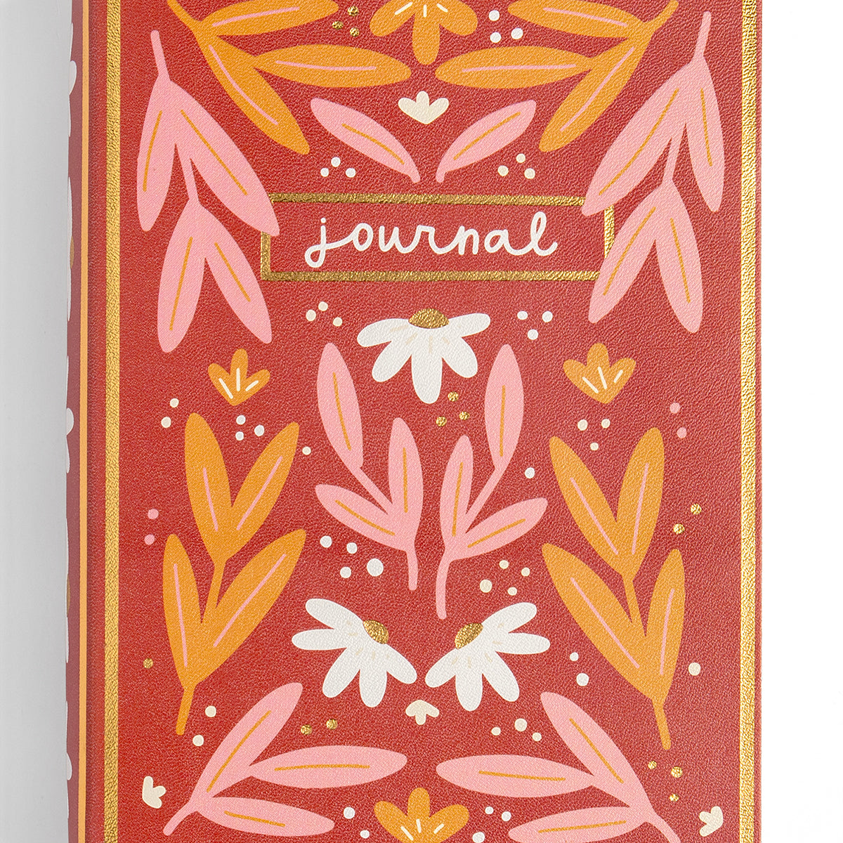Rust floral 5x7 lined journal - front