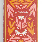 Rust floral 5x7 lined journal - front