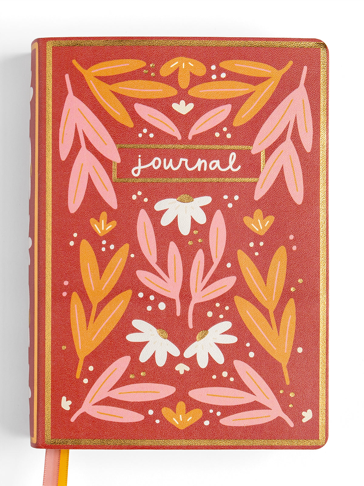 Rust floral 5x7 lined journal - front