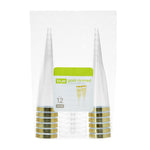 True Gold-Rimmed Plastic Champagne Flutes