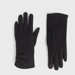 Chic Button Detail Touchscreen Gloves - black with button cuff detail