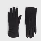Chic Button Detail Touchscreen Gloves - black with button cuff detail