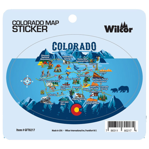 Colorado Map Oval Sticker - 39 North CO 
