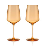 Viski Reserve Nouveau Crystal Wine Glasses, Topaz