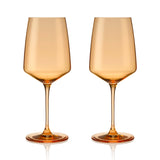 Viski Reserve Nouveau Crystal Wine Glasses, Topaz