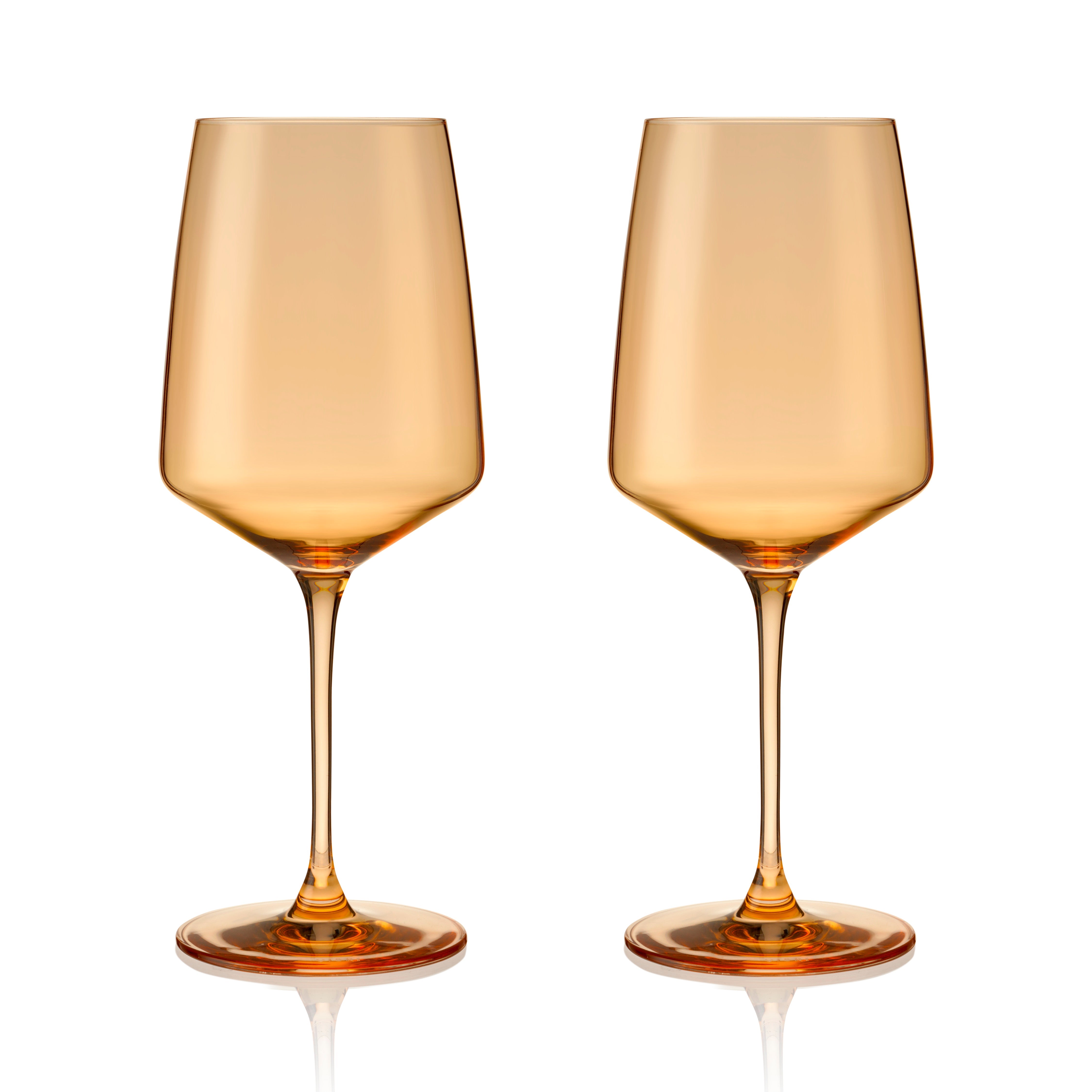 Viski Reserve Nouveau Crystal Wine Glasses, Topaz