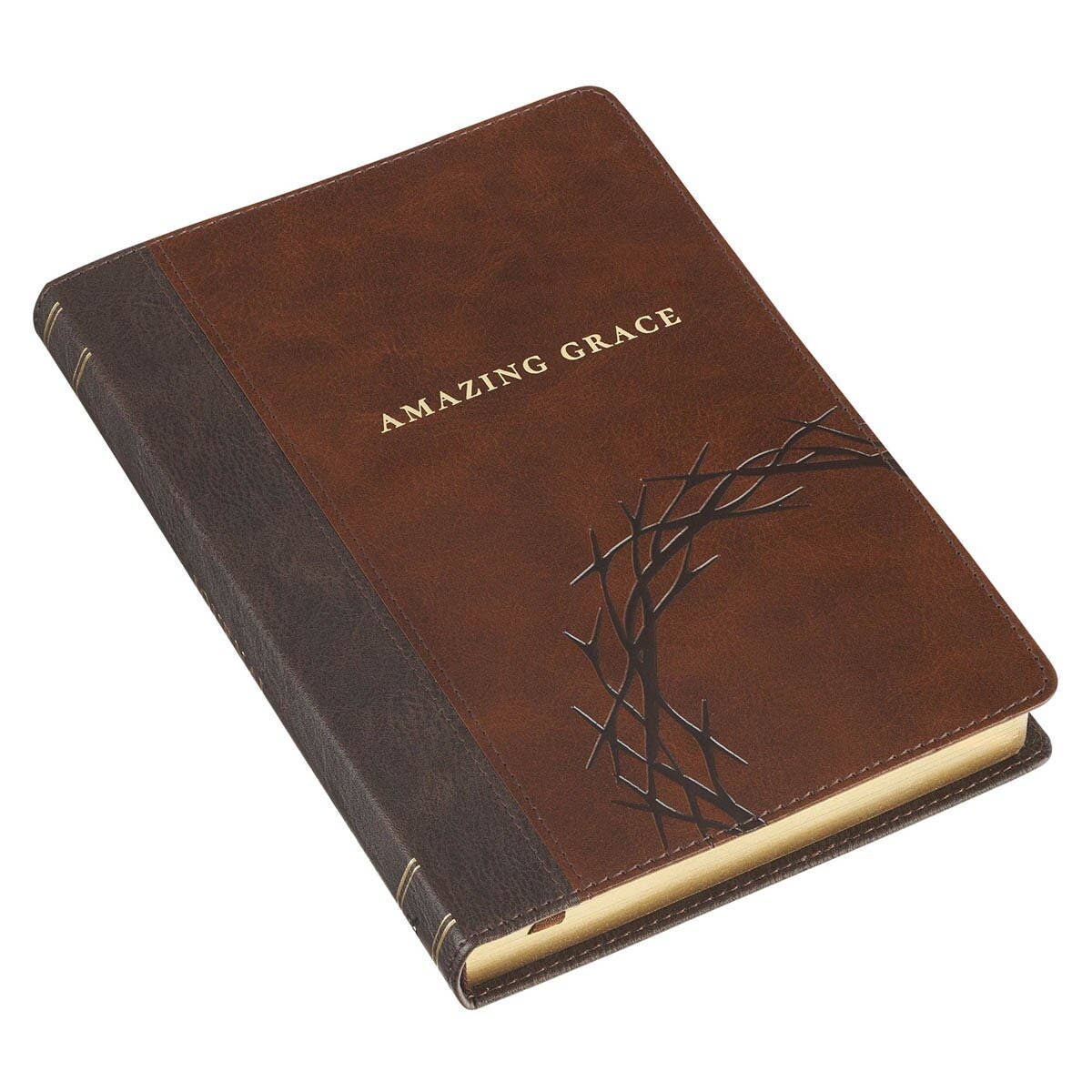 Amazing Grace faux leather journal, cover detail