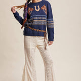 Western Horse & Horseshoe Sweater in Navy – 10