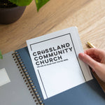 Navy spiral-bound sermon notebook with 150 lined pages