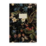 A6 passport-size pocket notebook with a Forest Flowers cover, front cover