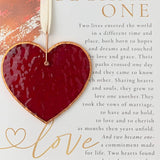 Two Became One Wedding Gift: Stained Glass Red Heart 7730