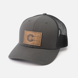 Colorado Flag Hat | Leather Patch Trucker Hat