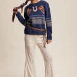 Western Horse & Horseshoe Sweater in Navy – 11