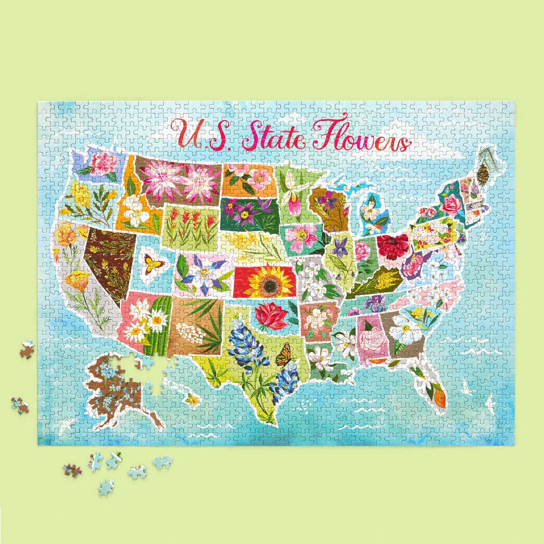 U.S. State Flowers 1000 piece jigsaw puzzle, view 2