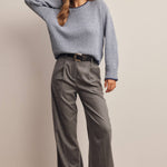 Contrast Trim Bouclé Sweater in Slate Blue – 11