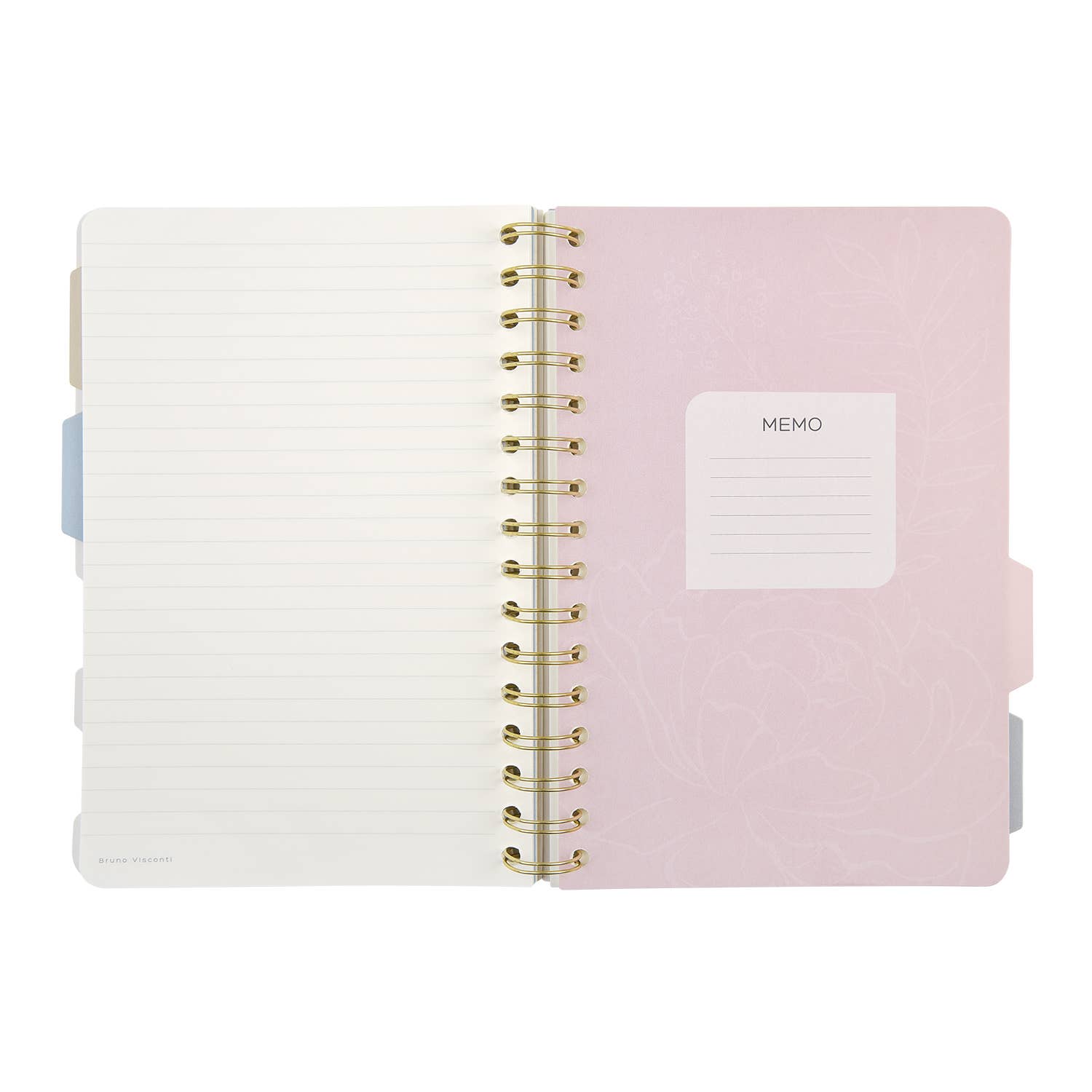 Spiral-bound art journal with a painted iris cover, interior pages