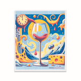 Swedish Dishcloth Surreal Clock Wine