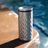 Viski Paragon Highball Tumbler, Insulated Stainless Steel Cocktail Glass, Platinum, 16 oz