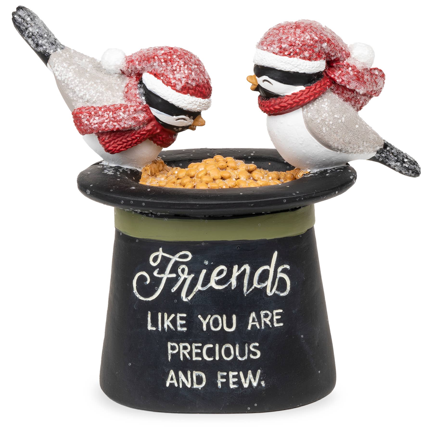 Top hat with birds in Santa caps, Friends Like You sentiment