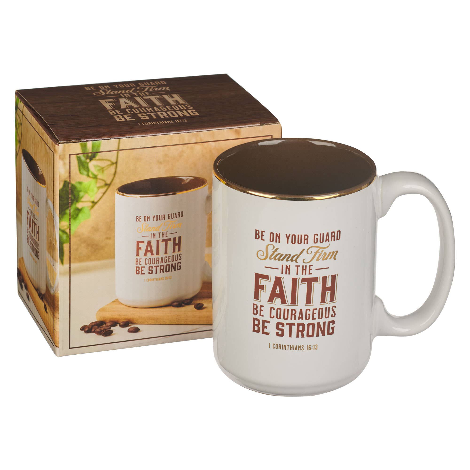 Stand Firm ceramic mug, gold-foiled lettering detail