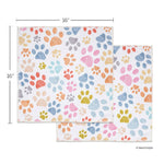 Colorful paw print microfiber dog paw towels, view 3