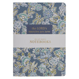 Morning Mercies notebook set of 3 with blue and green floral designs